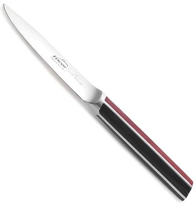 LACOR - 38224 - Cuchillo Cocina Elite, Acero Inoxidable, Filo Taper Grinding, Mango Antideslizante, Afilado y Resistente, Limpieza a Mano, Apto para Cualquier Tipo de Carne y Pescado, 12.5 cm