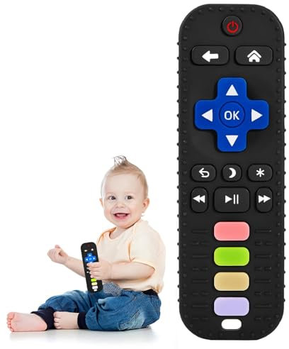 VoMii Beißringe Spielzeug für Baby 3 6 12 18 Monate, 100% Silikon Baby Fernbedienung Zahnungshilfe für 3 6 9 Monate Kleinkind Jungen Mädchen, Badespielzeug, Beißspielzeug, BPA-frei & ohne Elektronik