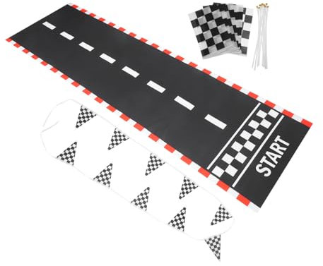 WOONEKY Track Decoration Flag Checkered Racing Flag String for Racing Car Party Decorations Supplies for Race Car Birthday