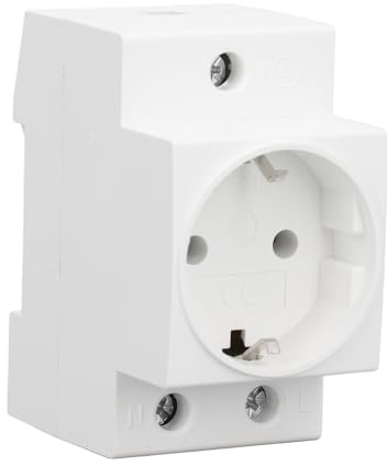 Tissting Steckdose Schuko für Hutschiene, AC 230V 10-16A 2P+E Einbausteckdose mit Schutzkontakt, DIN Schienenstecker Schutzkontaktsteckdose für Zählerschrank Verteilertafel