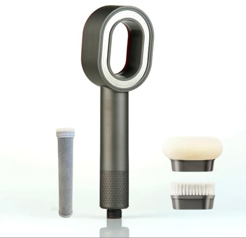 OhCleany® Duschkopf Set mit 2 Reinigungsbürsten und Carbon-Aktivekohlefilter, Hochdruck Handbrause mit Filter entfernt,Chlor, Kalk und Bakterien - Wassersparend