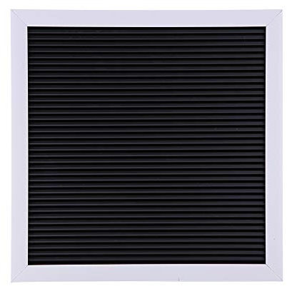 Bokstavstavla, 25 cm * 25 cm utbytbar bokstavstavla med bokstäver och siffror, kreativ plastmeddelandetavla för klassrumsdekoration Farmhouse väggdekoration (Vit ram)