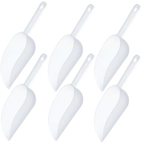 6pcs Scoop, Sweet Scoops, Multipurpose Scoops for Food, Clear Reusable Scoops for Kitchen Bar Popcorn Flour Candy Coffee Beans Sweet Feed Pet Dog Food Storage Container Scoops Set