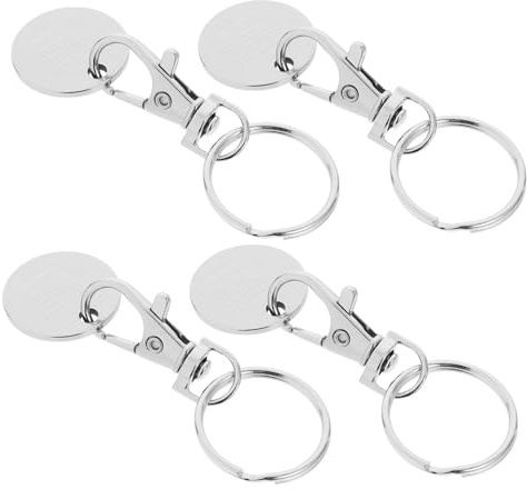 Garneck 4piezas Llavero De Acero Inoxidable Extractor De Carrito De Supermercado Llavero De Monedas Para Carrito De Fichas Para De Compras