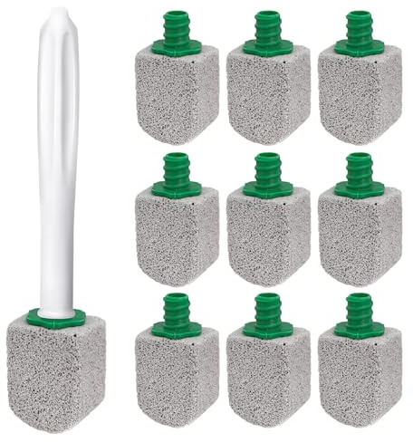 MSLHUB Set di 10 detergenti per WC in pietra pomice, con manico, per la pulizia del WC per una pulizia efficace, per WC, bagno e cucina