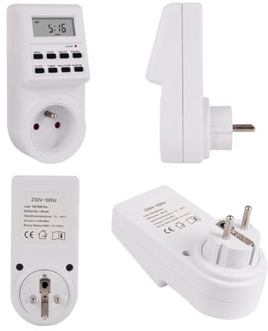CashMuch Toma de termostato digital con pantalla LCD, control de temperatura de 0 a 40 °C y temporizador de 24 horas para terrarios, casas de eventos, acuarios y alfombrillas Hting, color blanco