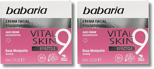 Babaria - Crema Facial Con Rosa Mosqueta 9 Efectos | Cremas Faciales Mujer Y Crema Hidratante Facial Hombre 50ml | Antiarrugas Hombre Y Antiarrugas Mujer | Rosa Mosqueta (Paquete de 2)