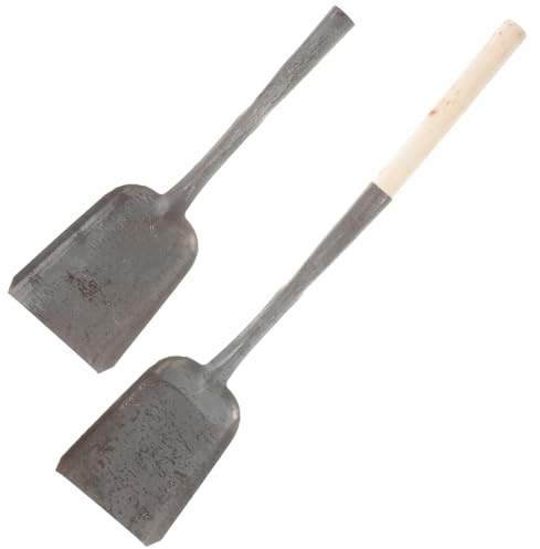 WESIEVYA Palas para Cenizas de Carbón de Hierro 2 Piezas Mango Largo y Agarre Cómodo para Limpieza de Chimeneas y Hogar