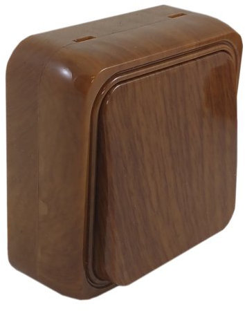 SPIN Interruttore slim a 1 vano, stile moderno, marrone, interruttore a parete, isolamento in plastica resistente al fuoco, mogano