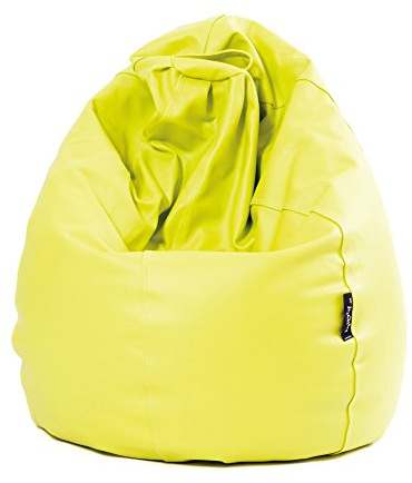 MiPuf - Puff Pera XXL Verde | Puff con Relleno Incluido EPS de Alta Recuperación | Fabricado en España con Tejido Polipiel Alta Resistencia | Puf Gran Comodidad Doble Costura y Doble Cremallera