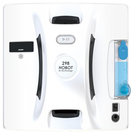Hobot-298 Window Cleaning Automatic Robot with Ultrasonic Water Spray and Control Via Smartphone or Remote,White