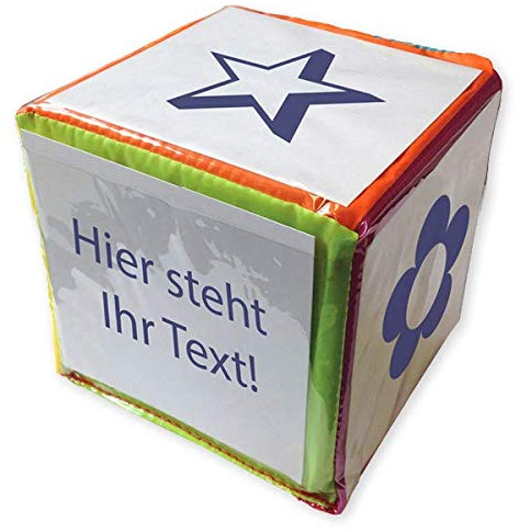 TimeTEX Blanko-Würfel mit Einstecktaschen 25 cm | Bewegungswürfel zum Lernen und Spielen, universell gestaltbar