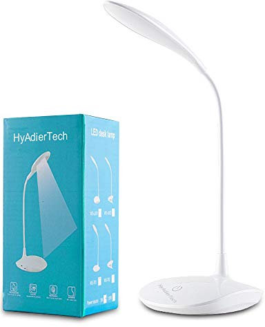 Lampada da Scrivania,Lampada da Scrivania a LED Touch Sensitive, LED USB Light Portatile Lampada Ricaricabili con Braccio Flessibile Del Collo, Dimmable Touch, 3 Livello Luminosità, Eye-Care