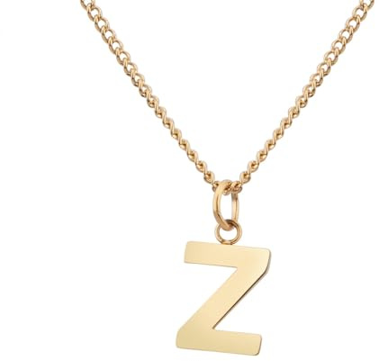 Guld bokstav halsband I Bokstav halsband för damer I Guldkedja med bokstavshänge (Z)