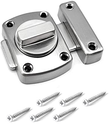 YHYX Chiavistello Scorrevole Bullone Rotante Bullone Serratura Porta Chiavistello Serratura Antifurto per Porta Serrature Porte Interne Chiavistello per Porta in Legno Serratura Bagno, Argento