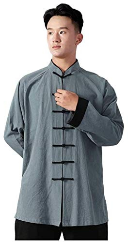 BDXZJ Abbigliamento Tai Chi Abito da Meditazione Tuta da Meditazione Abbigliamento Tai Chi da Donna Arti Marziali Tai Chi Abbigliamento Yongchunquan Meditazione Qigong Unisex Gray,Large