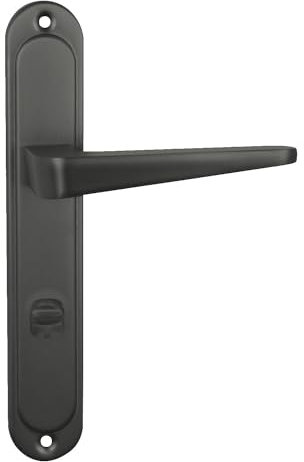 domino Türgriff 78 Drückergarnitur WC - Badezimmer Set Links & Rechts Türbeschlag für WC/Badezimmertüren L-Form Türbeschläge aus Aluminium Titan VITA M8