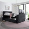 happybeds Ottoman TV Bed, Sherlock Grey Velvet Fabric Ottoman Storage TV Bed, Double, King or Super King Size (Double)