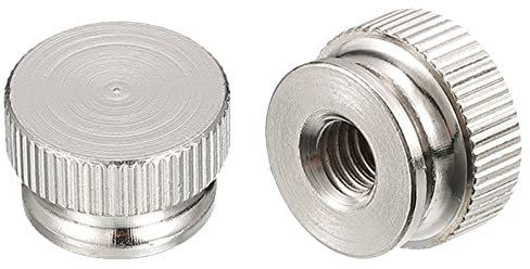 QUARKZMAN Zigrinato Pollice Dadi, 2pz M6 x D16mm x H10mm Carbonio Acciaio Dado Zigrinato con Collare Alto Testa Ceco Foro Zigrinato Pollice Dadi per Stampante 3D Parti