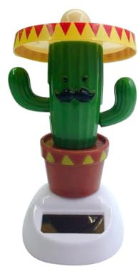 JAWSEU Voiture Décoration Figurine Solaire pour Tableau De Bord De Voiture, Figurine Solaire Dansante Voiture Cactus Solaire Secouant Danse Jouet Voiture Poupée Décoration de Bureau de Voiture