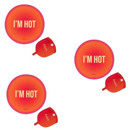 Fisura – Abanico redondo plegable. Ventilador de mano plegable original. Frisbee plegable. Abanico plegable. Abanico portátil para fiestas. 20 cm. (Hot, 3 unidades)