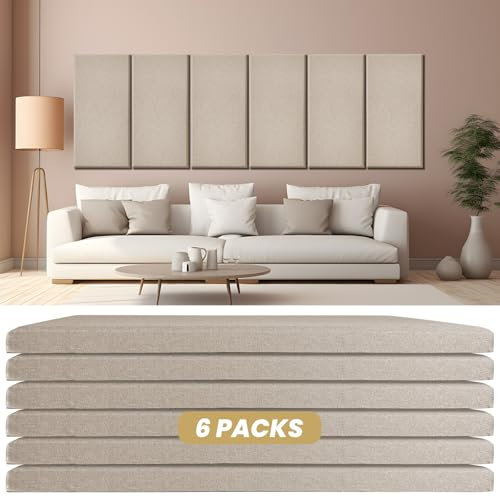 Lakexus 6PCS Fiberglass Acoustic Panels, 23.6x11.8x2 Sound Proof Panels
