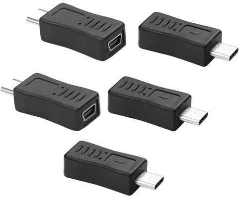 JSADZKJ USB 2.0 Type C Male to Mini USB 5-Pin Female Adapter - 480Mbps Data Convert Connector for Laptop, Digital Camera, MP3 Player, GPS (5Pcs)