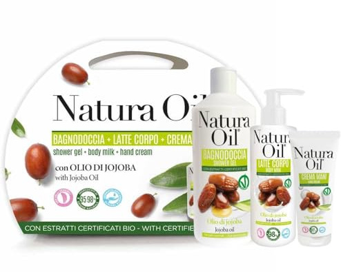 Suarez Natura Oil Kit Jojoba-Öl Geschenkbox Duschbad 400 ml Körpermilch 200 ml Handcreme 75 ml