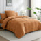 JELLYMONI Bettwäsche 135x200 Baumwolle Bettwäsche-Sets Orange Oeko-Tex 100% Gewaschene Baumwolle Bettbezug mit Reißverschluss und Kissenbezug 80X80 mit Umschlag Weich 2-Teilige Bettwäsche