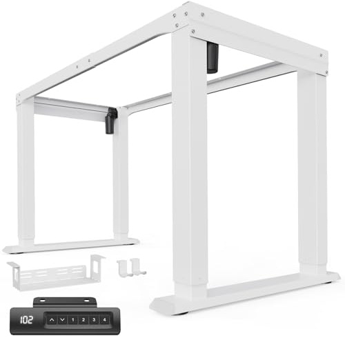 HUANUO Estructura de Escritorio de Altura Ajustable de 4 Patas, Motor Dual Escritorio de Altura Ajustable para casa y Oficina, Patas de Mesa de Altura Regulable con Acero Resistente