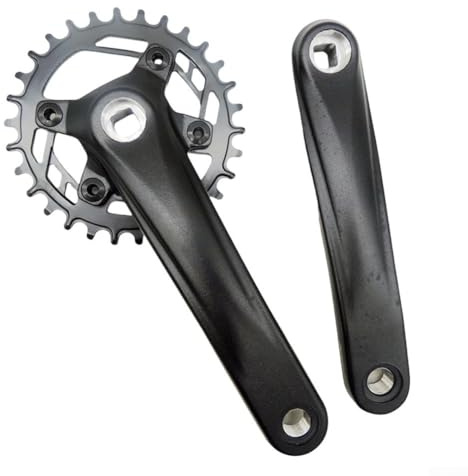 Bielas de bicicleta de aleación de aluminio, plato único 30T, agujero cuadrado de 170 mm, para bicicletas de montaña eléctricas