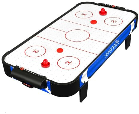 SereneLife Table de Air Hockey – Soufflerie Électrique, Compteur de Score, Accessoires Inclus (sur Pied/Tabletop)