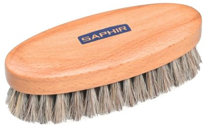 SAPHIR Oval Horse Hair Brush, Grey, Brown, 1 Unit