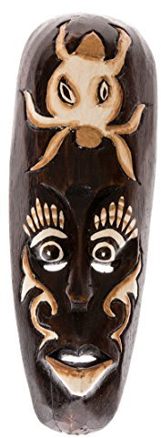 Ciffre 30cm Holz Maske Holzmaske Wandmaske Skulptur Handarbeit Maori Bali HM3000034