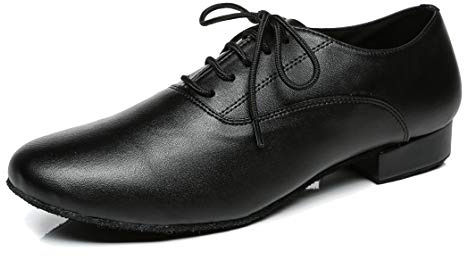MINITOO Dansskor för pojkar och män, standard latinbalsskor, tango, salsa, dansskor, Jf001 svart, 37.5 EU