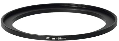 vhbw Anillo Adaptador Step Up de 82 mm a 95 mm para Objetivo de la cámara - Adaptador de Filtro, Metal, Negro