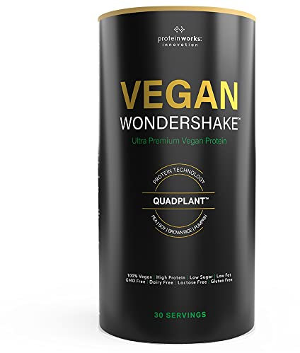 Protein Works - Vegan Wondershake, Vegan Protein Shake, High-Protein Plant-Based Nutrition, 30 Servings, Strawberries & Cream, 750g