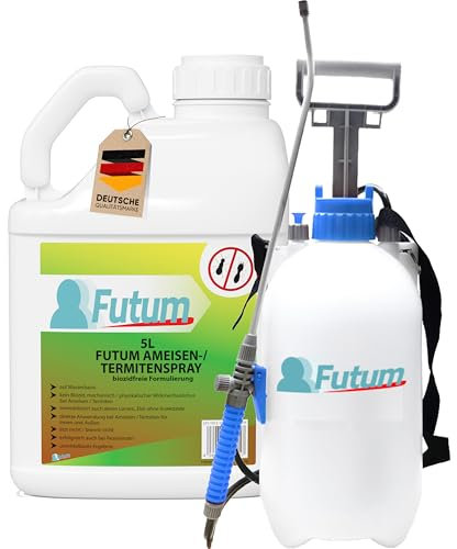 Futum 5L+5L Sprüher Ameisen Abwehrspray Hochwirksam bei Ameisen, Larven und Eier, für Innen- & Außenbereich, Wasserbasis, geruchsarm, fleckenfrei