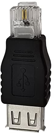 BAIRU USB 2.0 USB-A Femme to RJ11, 4Pin 6P2C Mâle Ethernet Network connecteur Adaptateur, USB A à RJ11 Convertisseur