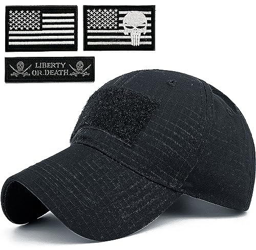 Masktide Cappelli da Baseball mimetici da Uomo con Bandiera Americana Toppa Tattica operatore Patriottico Cappello da Palla OCP Militare dell'Esercito Americano, Army-Nero-BW, Taglia Unica