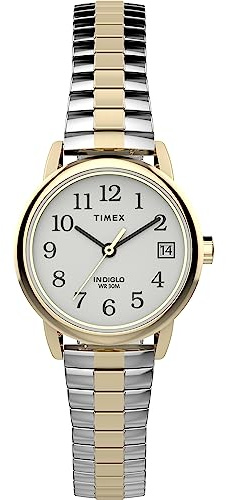 Timex Women's Easy Reader Classic 25mm Watch - Two-Tone Expansion Band White Dial Gold-Tone Case