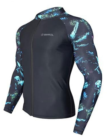 Letuwj Män Rash Guard Set Baddräkt Helkropp Solskydd Surfing Kostym Våtdräkt Långärmade Långa byxor, Svart topp, 4XL