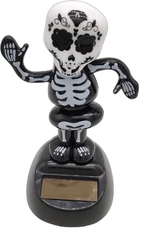 Skeleton Dashboard Wobbler, Dashboard Bobblehead Skeleton Solar Decoration Skeleton Halloween Wobble Figures with Shaking Head for Trick or Treat Parties, Car Desk Decoration