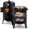 TactFire Smoker 3-in-1 Holzkohlegrill Schwarz Garten Outdoor Picknick dönergrill 80x41x48cm Einstellbare Lüftungsschlitze