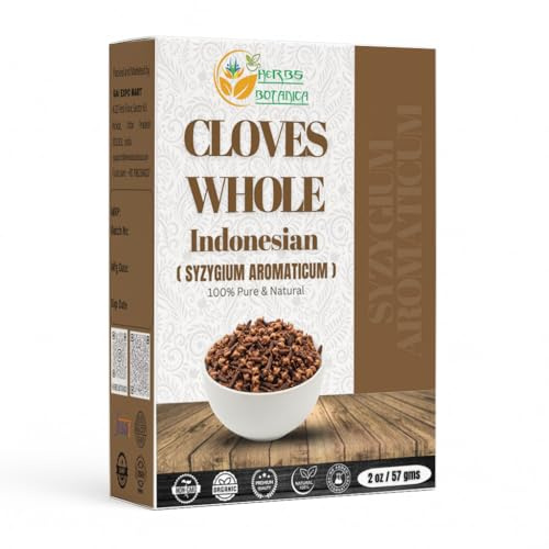 HB Cloves Whole Organic Indonesian Clove Hand Picked Premium Quality 2 oz Premium Quality, Perfect for Cooking, Baking, and Herbal Teas, Non-GMO, Gluten-Free