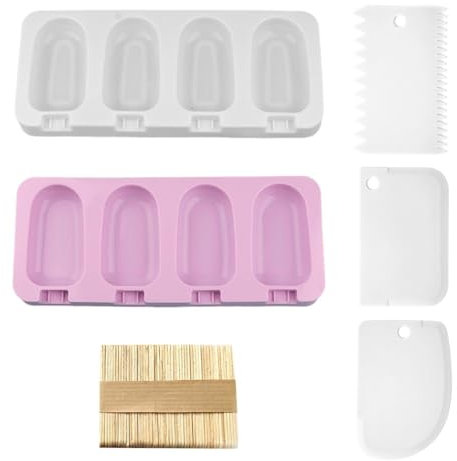 Stampi Per Ghiaccioli Da 2 Pezzi, Forniti Con 50 Bastoncini Di Legno E 3 Raschietti, Stampi In Silicone, Stampi Per Ghiaccioli Domestici, Stampi Da Forno, Accessori Da Cucina