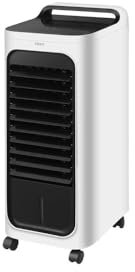 ABRILA- Climatizador Evaporativo Dakar Blanco/Negro 80W Frío/2000W Calor | Humificador | 3 Velocidades | 6L | Mando a Distancia