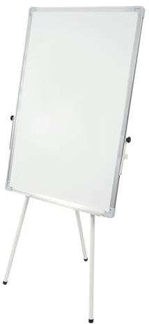 Flipchart stativ whiteboard, 90 x 60 cm, magnetisk bärbar torka, avtorkbar, vit bräda, höjdjusterbar, trebenta whiteboards med stativ