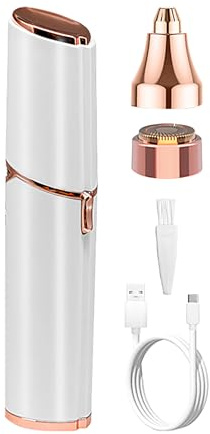 Afeitadora de facial 2 en 1, recortadora de cejas recargable con luz LED, removedor de eléctrico portátil para mujeres y hombres, maquinilla de afeitar de precisión, herramienta de