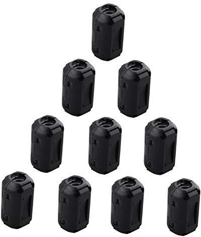 Futheda 10 Stück 9 mm Innen Durchmesser Wechselrahmen Ferrit Ring Core störsicher-Filter RFI EMI Rauschunterdrücker Kabel-Clip Schwarz